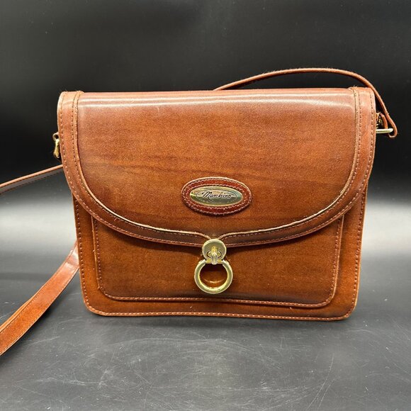 Vintage Purse Shoulder Bag Crossbody 1990s Marchino Toggle Brown Gold Toned Y2K - Picture 2 of 13